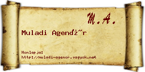 Muladi Agenór névjegykártya
